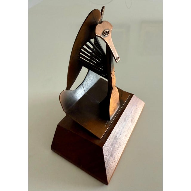 (After) Pablo Picasso, Vintage 1970 Modernist Chicago Picasso Souvenir Cubist Sculpture Head Metal For Sale - Image 9 of 12