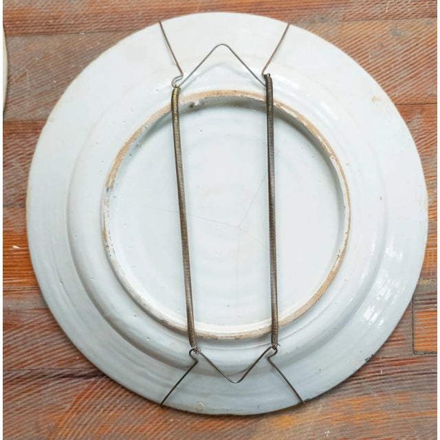 19th Century Pair of Dutch Delft Faience Chinese Style Blue and White Plates For Sale - Image 12 of 12