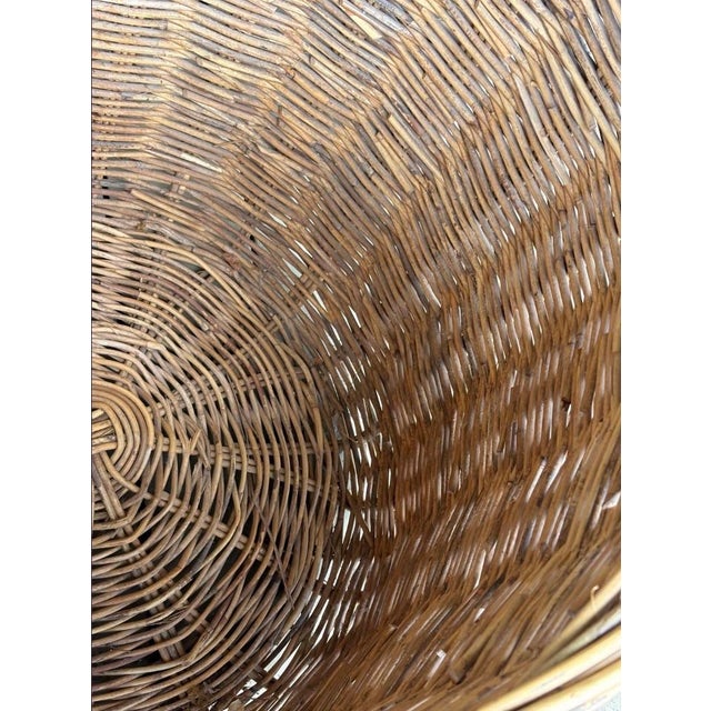 Tan Vintage Extra Large Woven Basket For Sale - Image 8 of 9