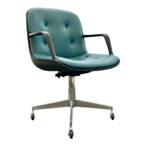 1970s Vintage Steelcase 451 Office Chair Teal/Chrome