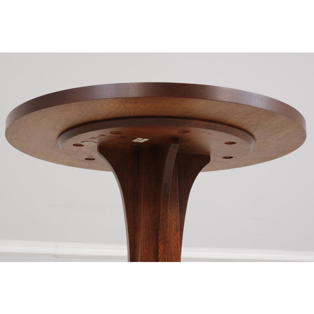 Stickley Round Mission Oak High Top Pub Table For Sale - Image 12 of 15