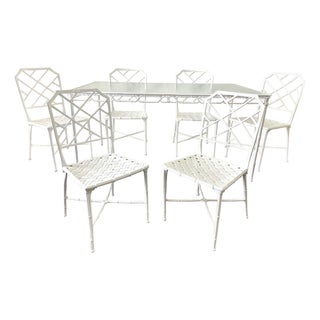 Brown Jordan Garden Dining Set by Hall Bradley "Calcutta" - Set of 7 For Sale