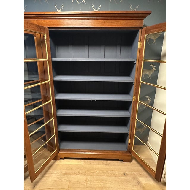 Large English Bookcase in Walnut For Sale - Image 13 of 15