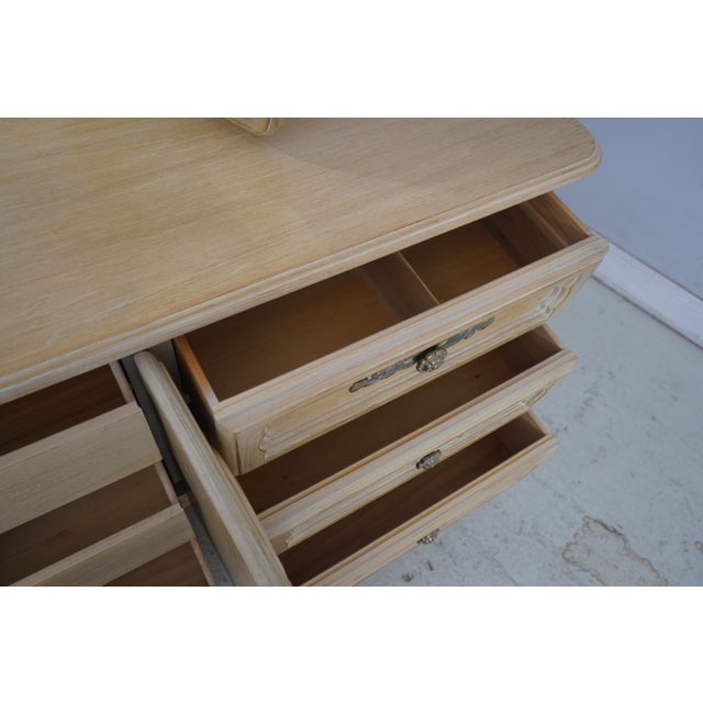 Drexel Drexel Cabernet Classics French Provincial Dresser W. Trifold Mirror For Sale - Image 4 of 18