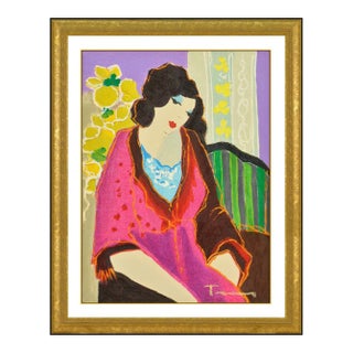 Late 20th Century Dressed in Fuschia, Itzchak Tarkay For Sale