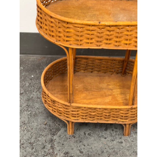 Rattan Accent Table, Mid 20th Century For Sale - Image 9 of 12