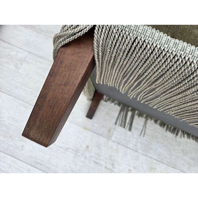 Vintage Danish Two-Seater Sofa in Green Furniture Velour and Beech Wood, 1970s For Sale - Image 17 of 18