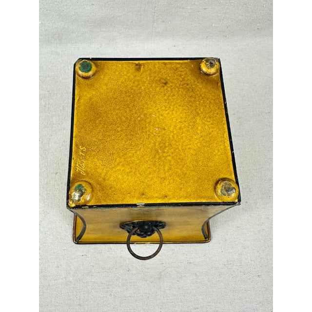 Yellow Vintage Toleware Planter For Sale - Image 8 of 9