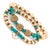 Modern Inner Peace Turquoise & Heart Charm Gold Bracelet Set For Sale - Image 3 of 8