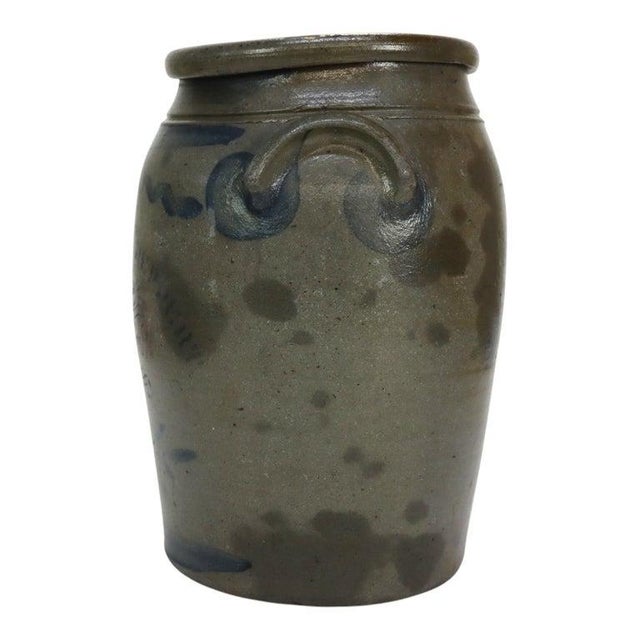Williams & Repertoire Greensboro, Pa 3-Gallon Blue Decorated Stoneware Crock For Sale - Image 6 of 11