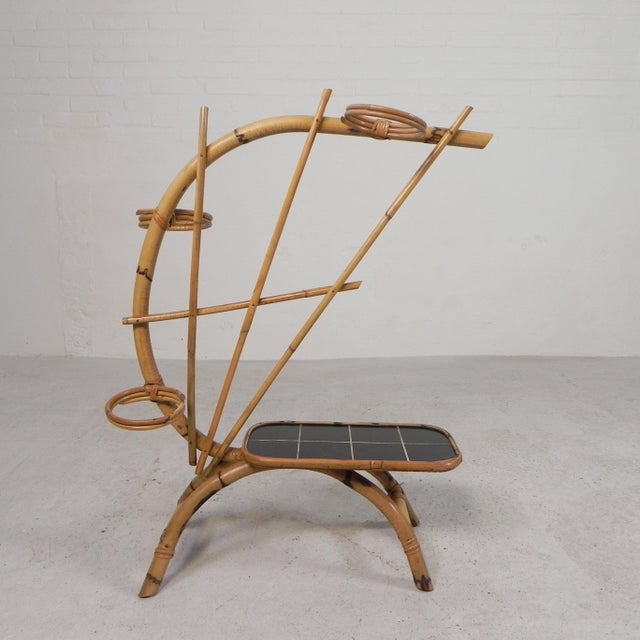 Bamboo Plant Stand with 3 Pots, 1950s, Set of 4 For Sale - Image 14 of 17