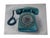 2010s Mid-Century Modern Turquoise Rotary Telephone Still Life Art Print Painting Phone Dial Telephone Oil Board Framed Signed For Sale - Image 5 of 18