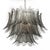 Modernist Hand-Blown Smoked Gray Murano Glass 3-Tier Reeded Feather Chandelier For Sale - Image 4 of 18
