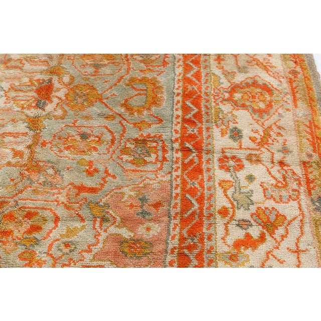 Antique Turkish Oushak Rug For Sale - Image 4 of 8