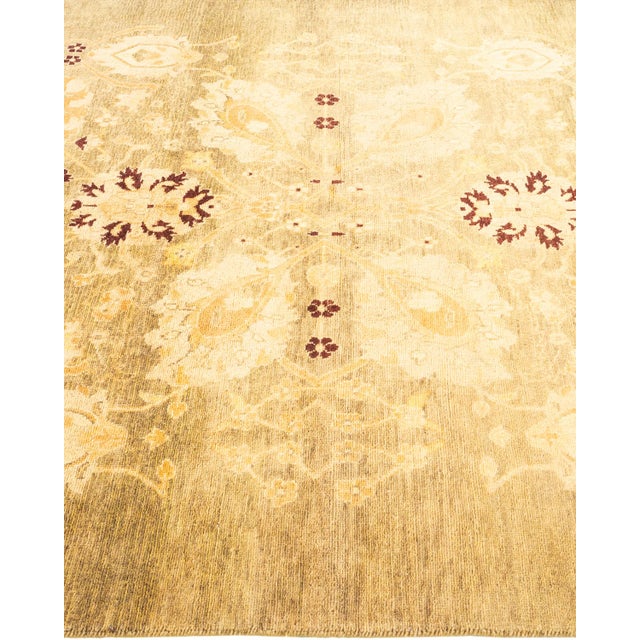 Solo Rugs Eclectic Hand-Knotted Area Rug - Green, 4' 1" x 6' 2" For Sale - Image 4 of 8