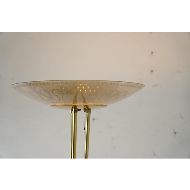 Brass 1950s Torchère Floor Lamp by Gerald Thurston / Carl Moser for Lightolier For Sale - Image 8 of 10
