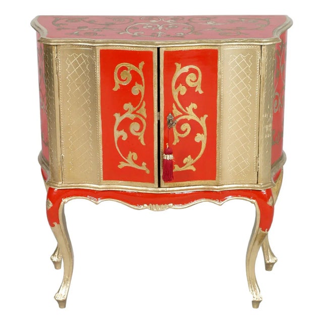 Antique Gold Leaf & Red Lacquer Sideboard from Fratelli Ugolini For Sale - Image 10 of 10