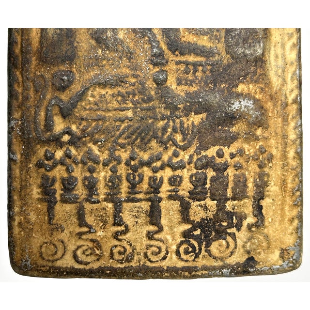 Metal Antique Thai Buddhist Votive Plaque For Sale - Image 7 of 15
