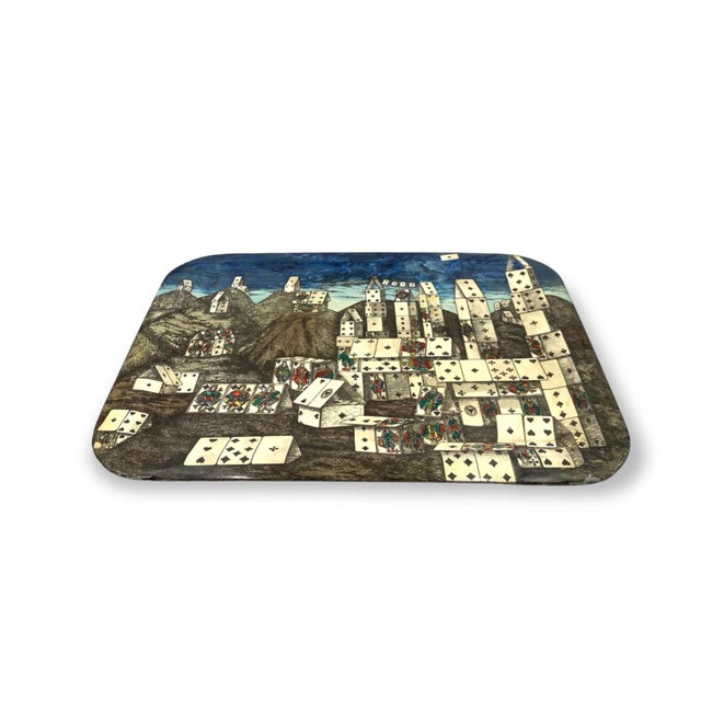 Mid-Century Folding Coffee Table "City of Cards", Piero Fornasetti Italy 1950s For Sale - Image 11 of 13