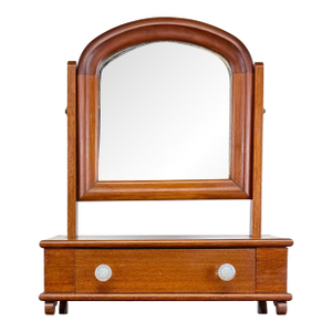 Antique Mahogany Tabletop Dresser Top Vanity / Gentleman’s Shaving Mirror