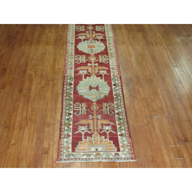 Contemporary Zabihi Collection Vintage Turkish Anatolian Red Runner - 2'9" x 13'7" For Sale - Image 3 of 6