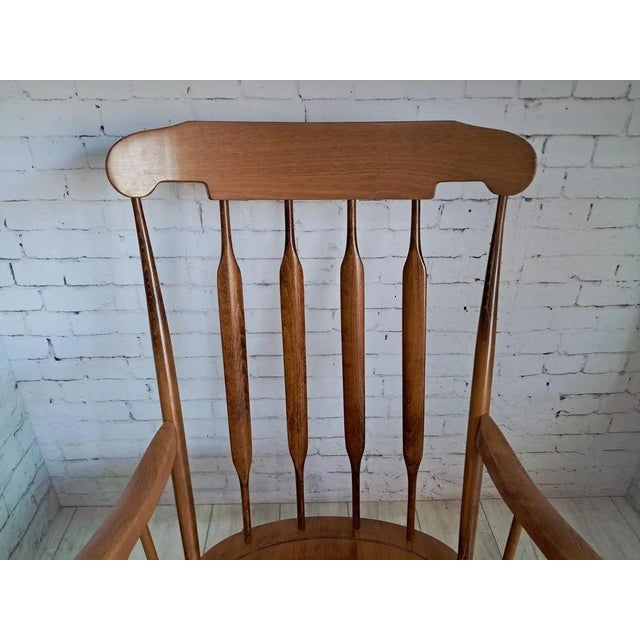 Wood Vintage Rocking Chair in Beech, 1980 For Sale - Image 7 of 14