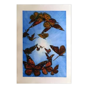GH Rothe "Monarch's Journey" Colored Hand Signed Artwork of a Butterfly