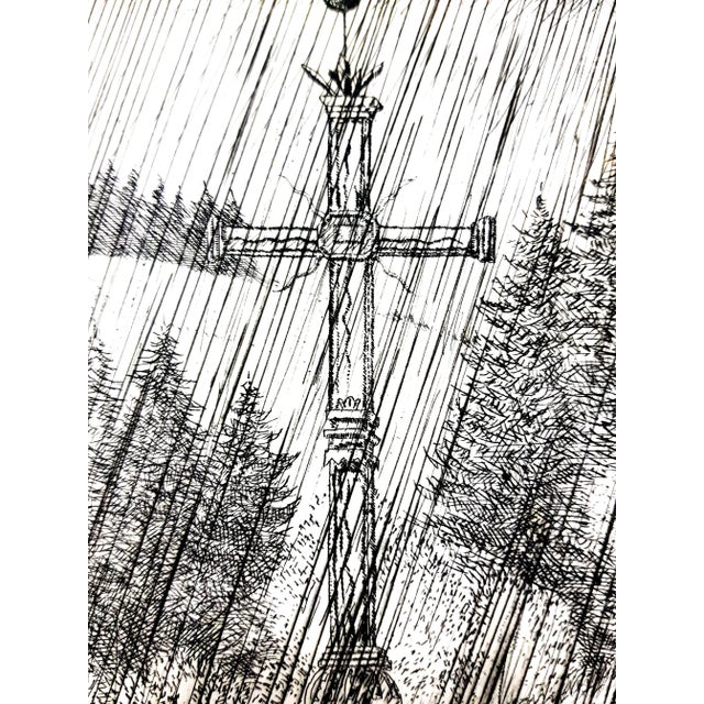 Jean Émile Laboureur - Under the Cross - Original Etching 1946 For Sale - Image 4 of 10