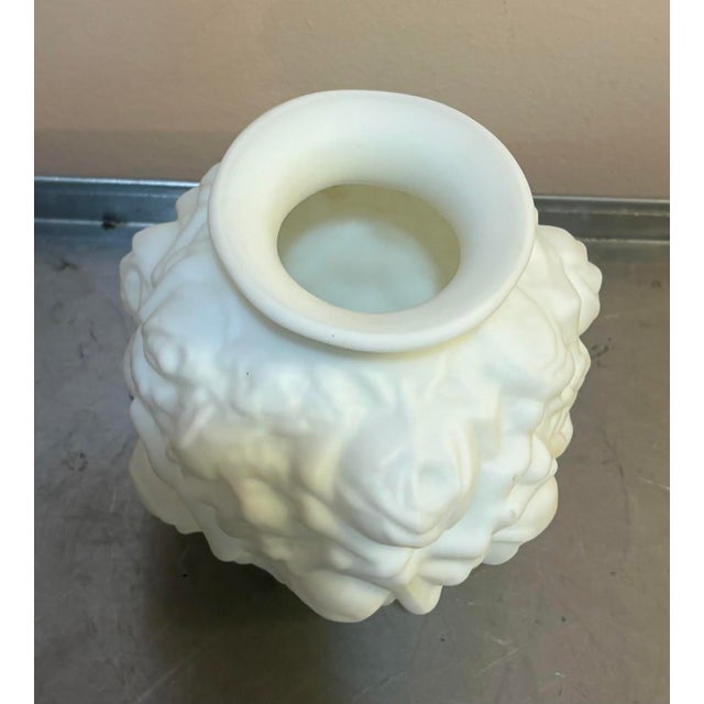Art Deco Textured Milk Glass Rose Vase For Sale - Image 3 of 3