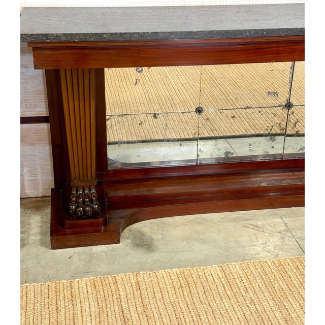 Brown Monumental Pair Regency Revival Mahogany & Marble Consoles Manner Thomas Hope For Sale - Image 8 of 17