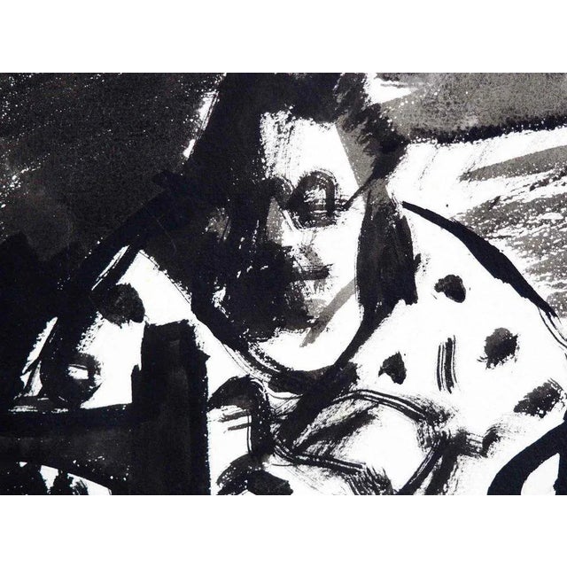 Antique German Expressionist Painting on Paper, 1910s, in Good conditions.