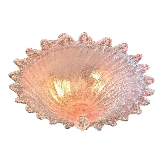 Pink Murano Glass Flush Mount With "Granola" Glass For Sale