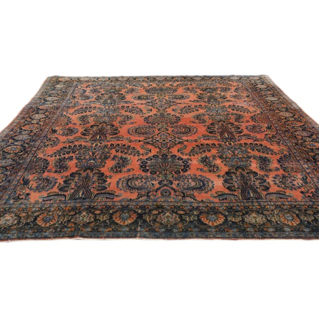 Victorian Early 20th Century Rustic Antique Persian Kashan Rug, 08'05 X 11'05 For Sale - Image 3 of 11