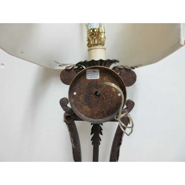 1990s 1990s Fine Art Lamp French Regency Gold Metal Filigree Lamp Wall Sconce Pole Lamp B For Sale - Image 5 of 13