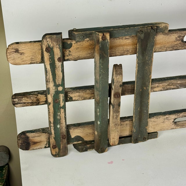 Vintage Wooden Folding Garden Plant/Flower Display Bench With 3 Open Planks Top For Sale - Image 9 of 9