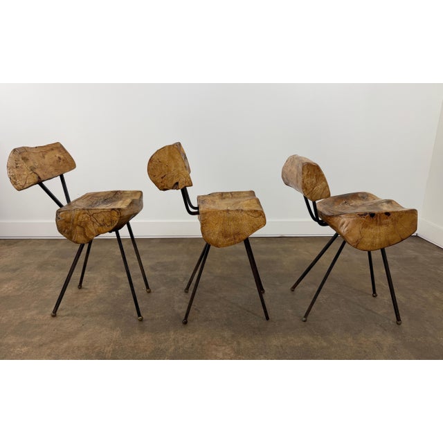 Mid 20th Century Set of Three Sculptural Brutalist Organic Mexican Modern Dining / Accent Chairs For Sale - Image 11 of 18