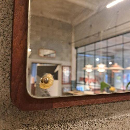 Vintage Teak Mirror, Denmark, 1950 For Sale - Image 3 of 4