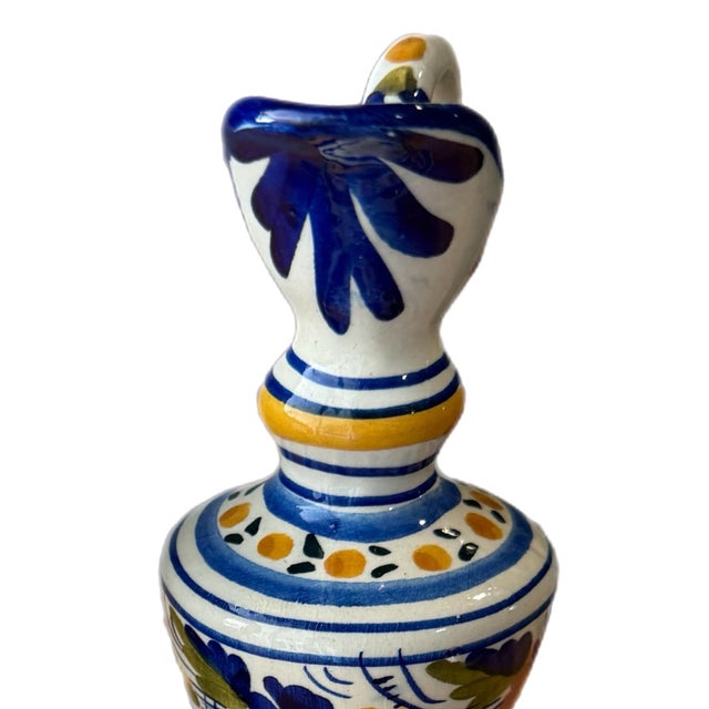 Late 20th Century Spanish Ceramic Ewers Hand-Painted Signed De La Cal Puente - a Pair For Sale In Miami - Image 6 of 11
