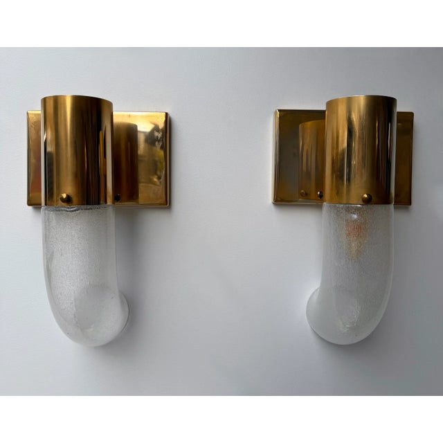 Mid-Century Modern Space Age Brass version set of 8 wall lights lightings lamps sconces by Aldo Nason for the manufacture...