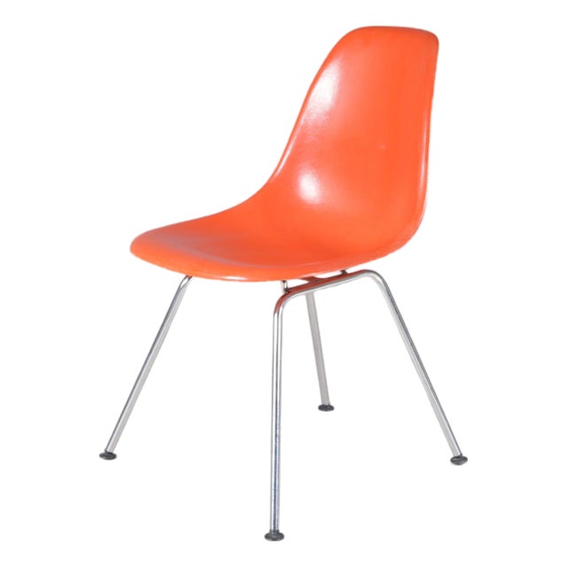 Dining Chairs in Orange Fiberglass by Charles & Ray Eames for Herman Miller, USA, 1960s For Sale