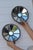 Metal Vintage Sun Mirror Sconces in Pewter by Klöva Hallar, Set of 2 For Sale - Image 7 of 8