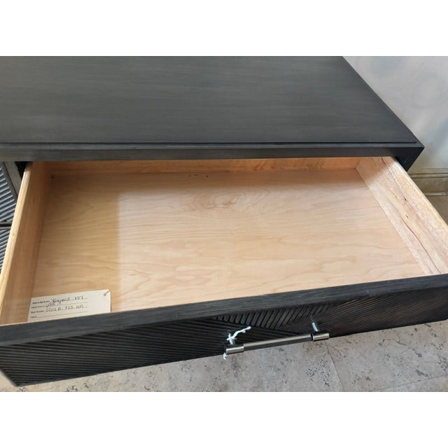 Charcoal Vanguard Modern Charcoal Textured Three-Drawer Console Credenza For Sale - Image 8 of 12