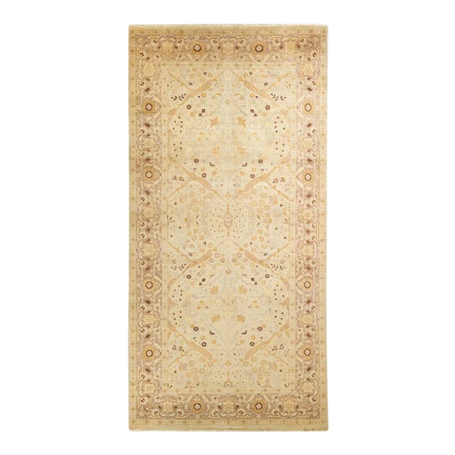 Mogul Collection Hand-Knotted Area Rug - Ivory 6' 2" x 12' 3" For Sale