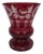 Large Bohemian Ruby Red Vase Cut to Clear Glass W/ Deer Buck For Sale