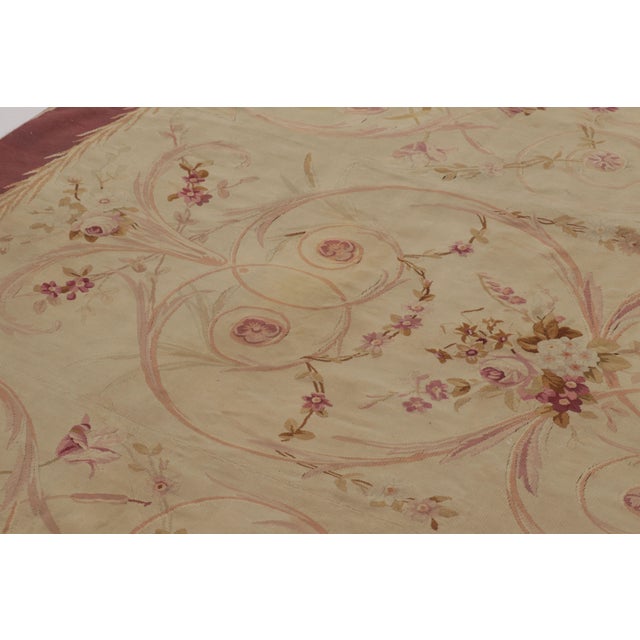 Vintage French Aubusson Rug With Rose Garlands by Rug & Kilim, France, 1950-1959 For Sale In New York - Image 6 of 9