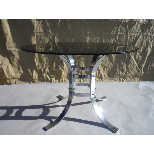 1970s Glass and Chrome Dining Table, 1970s For Sale - Image 5 of 9