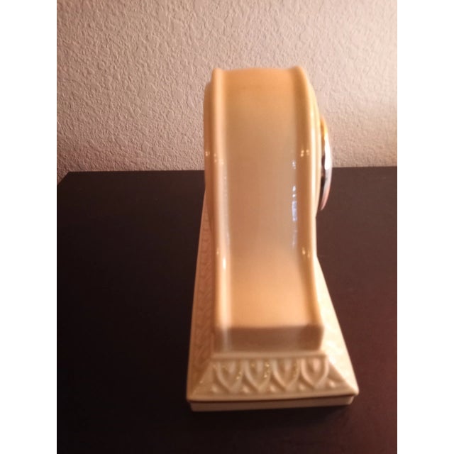 1970s Vintage Lenox Porcelain Brige Tambour Mantle Clock For Sale - Image 5 of 9