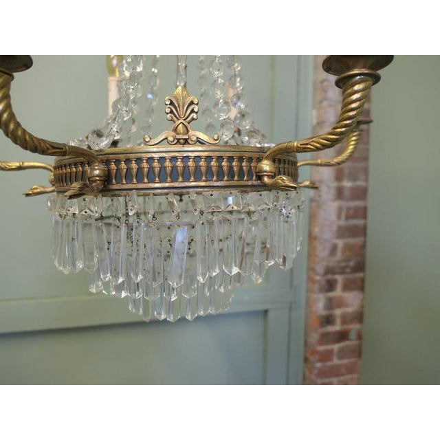 19th Century Large Empire French Six Branch Tent and Waterfall Chandelier, 1890 For Sale - Image 5 of 6