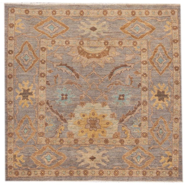 21st Century Modern Square Sultanabad Rug 6 X 6 For Sale - Image 9 of 9