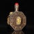 Vintage Chinese Bronze Octagonal Snuff Bottle With Bagua & Gilt Deity For Sale - Image 4 of 9